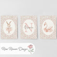 Load image into Gallery viewer, Set of 3 Personalised Girls Nursery Prints, Floral Ballet Roses Name Poster, Pink Dance Decor Wall Art for Nursery, Bedroom or Playroom - RoseRowanDesign -