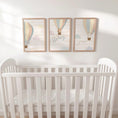 Load image into Gallery viewer, Set of 3 Personalised Neutral Boho Nursery Prints – Hot Air Balloon Animal Wall Art for Kids Room - RoseRowanDesign -