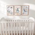 Load image into Gallery viewer, Set of 3 Personalised Sea Creatures Nursery Prints – Custom Name Ocean & Nautical Wall Art - RoseRowanDesign -