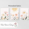 Load image into Gallery viewer, Set of 3 Personalised Wildflower Prints – Floral Name Wall Art for Girls Nursery & Boho Bedroom Decor - RoseRowanDesign -