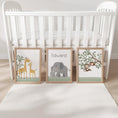 Load image into Gallery viewer, Set of 3 Safari Animal Nursery Prints – Giraffe, Monkey & Elephant Wall Art for Baby Room - RoseRowanDesign -