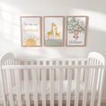 Load image into Gallery viewer, Set of 3 Safari Animal Nursery Prints – Sunshine, Giraffe & Monkey Wall Art - RoseRowanDesign -
