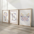 Load image into Gallery viewer, Set of 3 Wildflower Hot Air Balloon Prints – Custom Floral Name Wall Art for Girls Nursery & Bedroom - RoseRowanDesign -