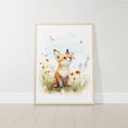 Load image into Gallery viewer, Set of 3 Woodland Animal Nursery Wall Prints, Wildflower Pictures for Babies Bedroom, Unisex Children's Room Decor, Toddler Playroom Posters - RoseRowanDesign -