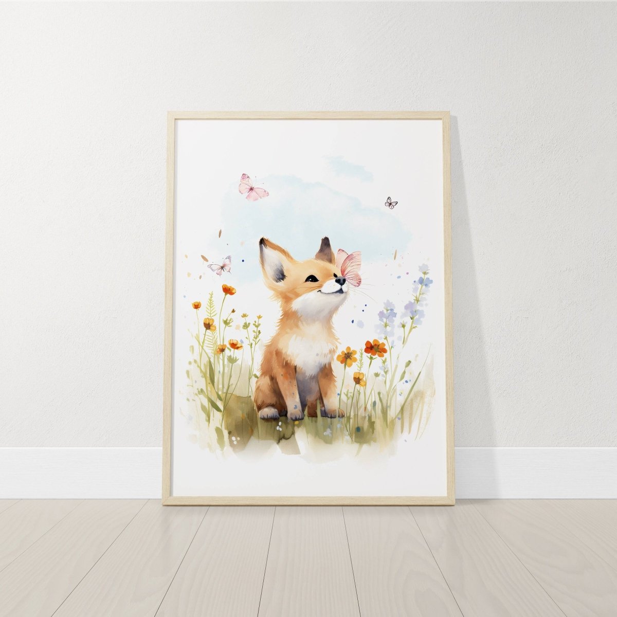 Set of 3 Woodland Animal Nursery Wall Prints, Wildflower Pictures for Babies Bedroom, Unisex Children's Room Decor, Toddler Playroom Posters - RoseRowanDesign -