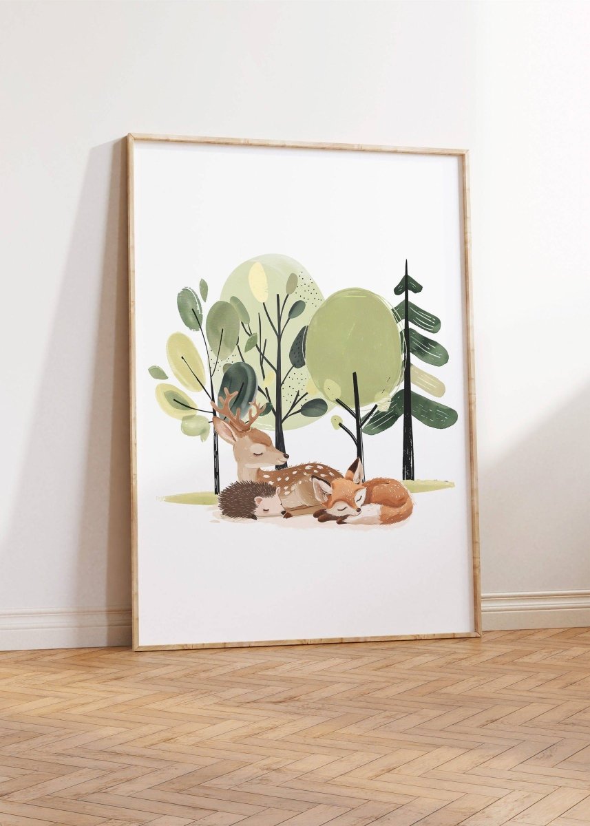 Set of 3 Woodland Animal Prints | Nursery, Bedroom & Playroom Decor | Scandi Boho Wall Art - RoseRowanDesign -