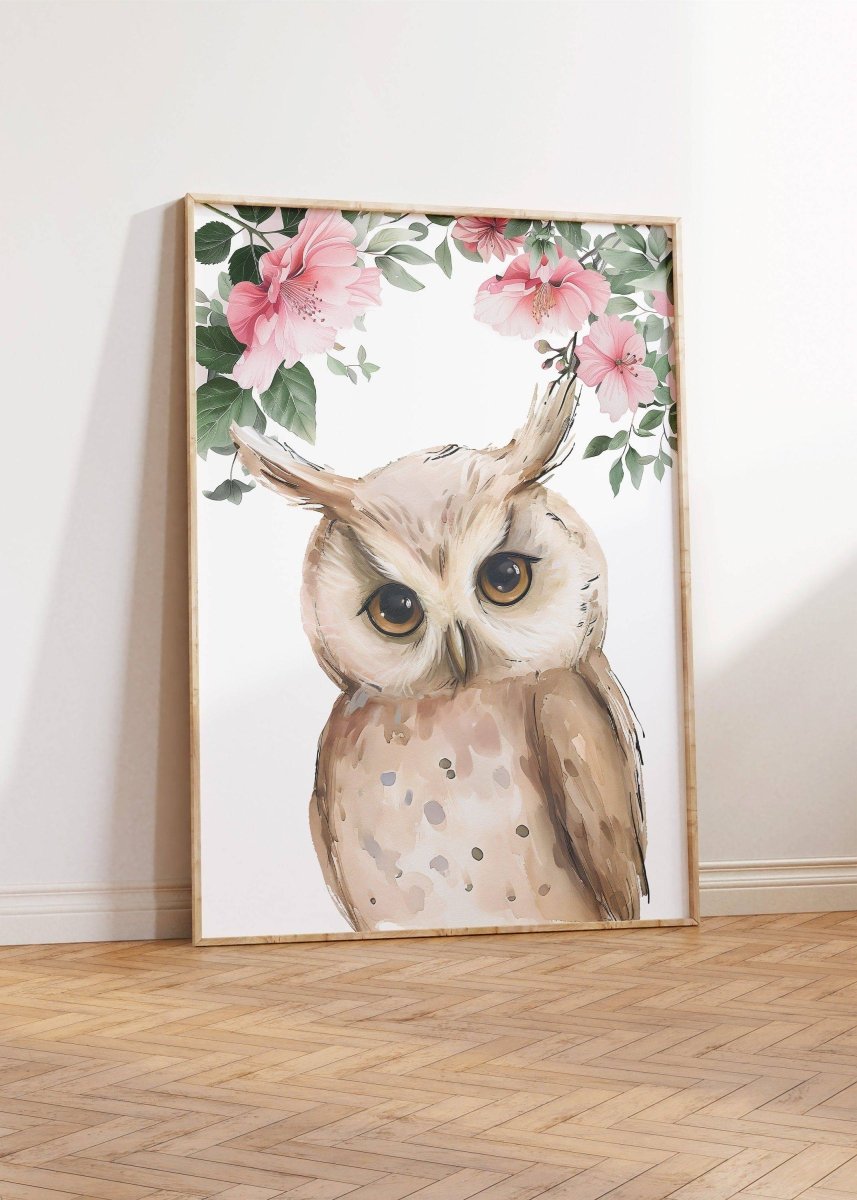 Set of 6 Woodland Animal Nursery Prints | Pink Forest Decor | Kids Wall Art Posters - RoseRowanDesign -