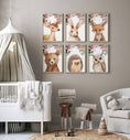 Load image into Gallery viewer, Set of 6 Woodland Animal Nursery Prints | Pink Forest Decor | Kids Wall Art Posters - RoseRowanDesign -
