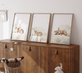 Load image into Gallery viewer, Sleeping Animals Nursery Wall Prints | Set of 3 | Bunny, Fox & Deer for Gender - Neutral Baby Room - RoseRowanDesign -