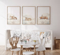 Load image into Gallery viewer, Sleeping Animals Nursery Wall Prints | Set of 3 | Bunny, Fox & Deer for Gender - Neutral Baby Room - RoseRowanDesign -