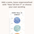 Load image into Gallery viewer, Personalised Children’s Height Chart Wall Sticker - Space