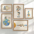 Load image into Gallery viewer, Space Gallery Wall Nursery Prints – Rocket & Planet Wall Art Set - RoseRowanDesign - Wall Art