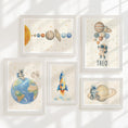 Load image into Gallery viewer, Space Gallery Wall Nursery Prints – Rocket & Planet Wall Art Set - RoseRowanDesign - Wall Art