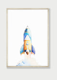 Load image into Gallery viewer, Space Nursery Prints | Set of 3 | Astronaut, Rocket Ship & Moon Wall Art for Boys' Room - RoseRowanDesign -