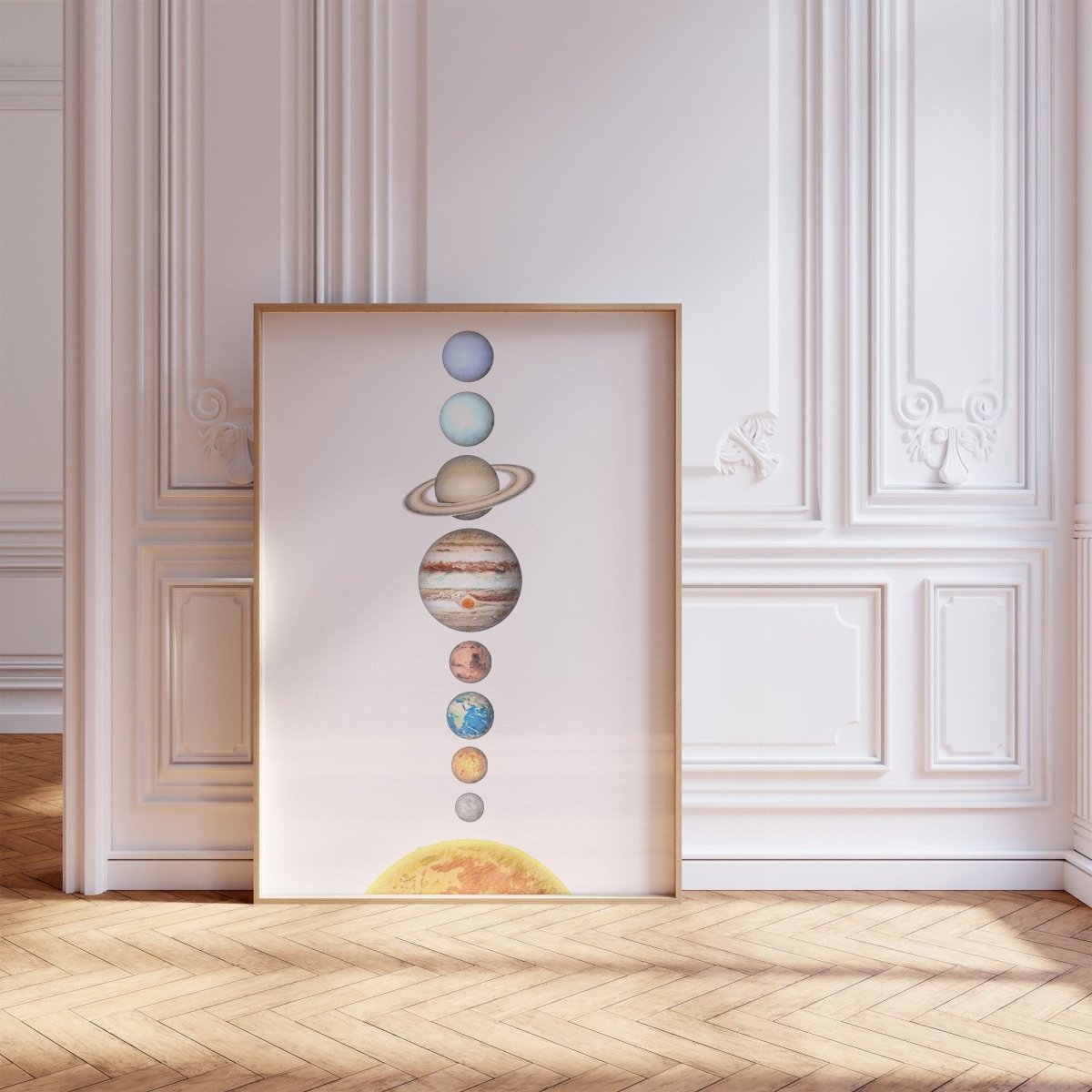 Space Nursery Prints | Set of 3 | Solar System & Astronaut Decor for Boys' Room - RoseRowanDesign -