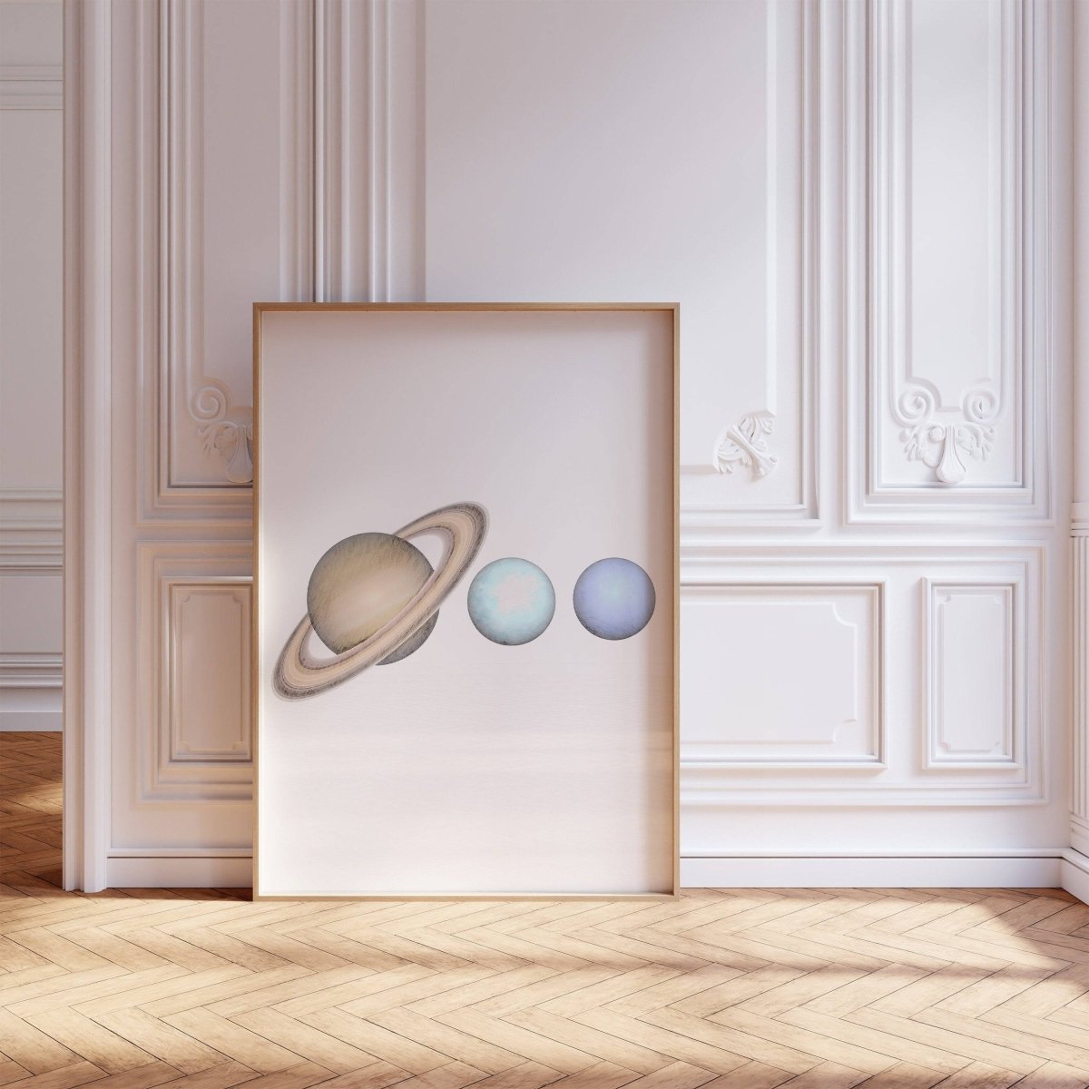 Space Nursery Prints | Set of 3 | Solar System & Astronaut Wall Art for Toddler Boy's Room - RoseRowanDesign -