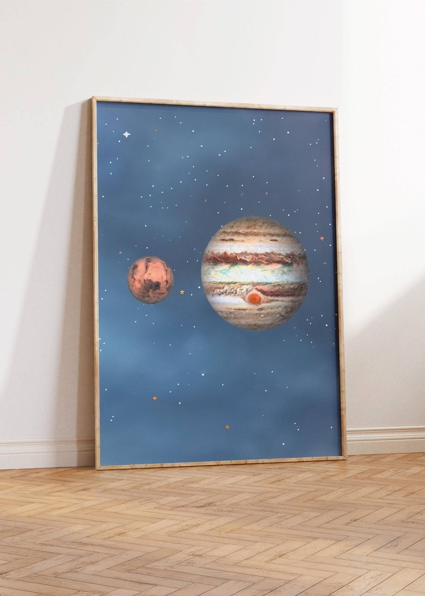 Space Nursery Prints | Set of 3 | Solar System, Planets & Stars Decor for Boys' Room - RoseRowanDesign -