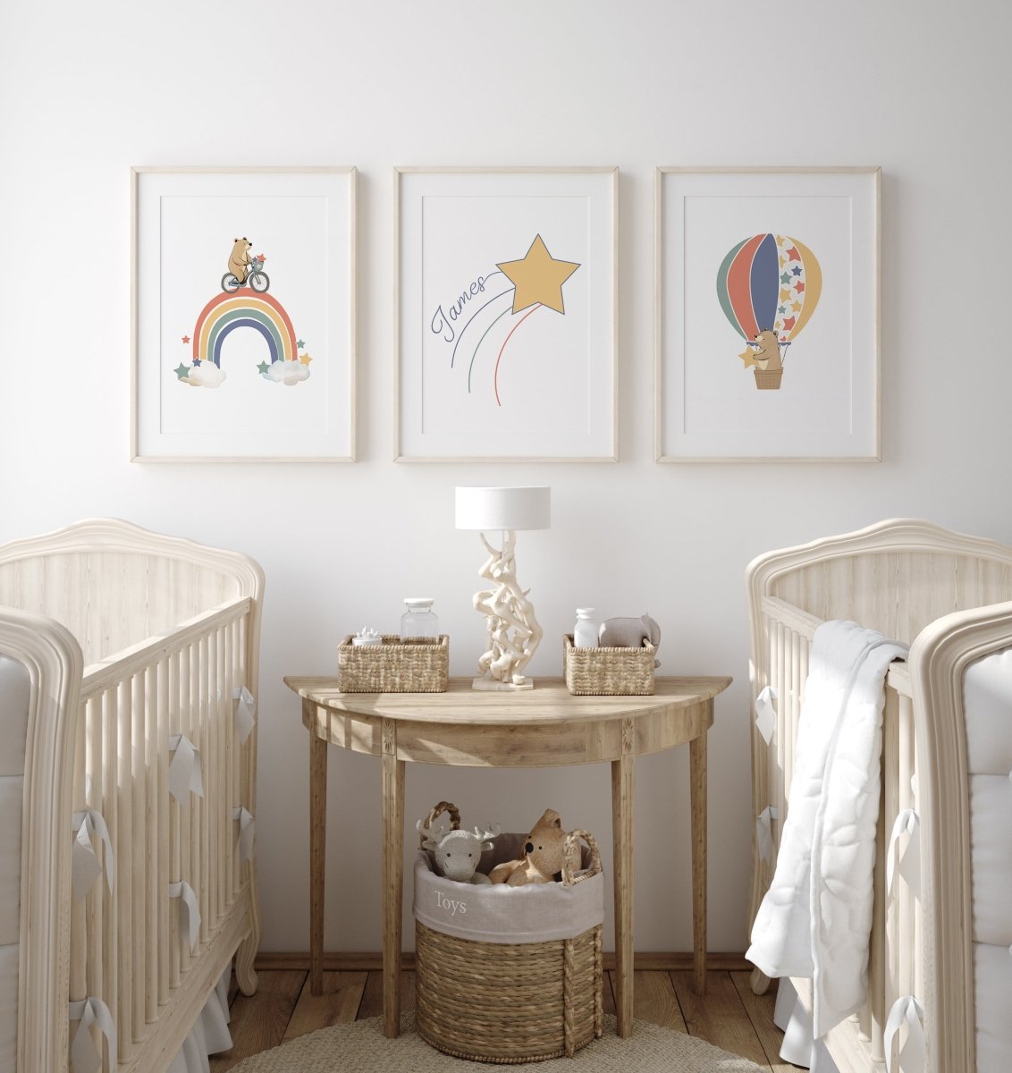 Star Personalised Set of 3 Wall Prints | Wall Art for Nursery, Bedroom or Playroom - RoseRowanDesign - Wall Art