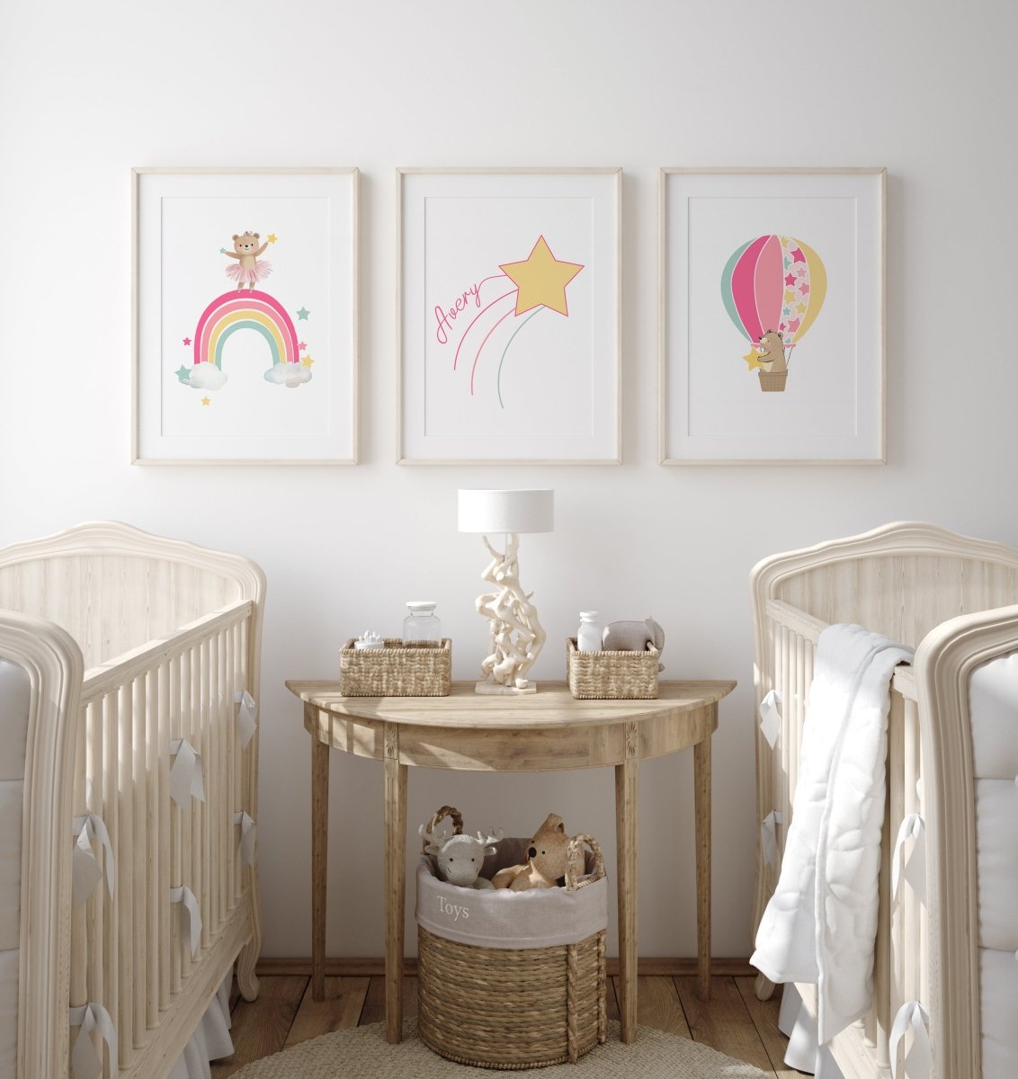 Star Personalised Set of 3 Wall Prints | Wall Art for Nursery, Bedroom or Playroom - RoseRowanDesign - Wall Art