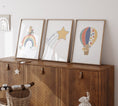 Load image into Gallery viewer, Star Personalised Set of 3 Wall Prints | Wall Art for Nursery, Bedroom or Playroom - RoseRowanDesign - Wall Art