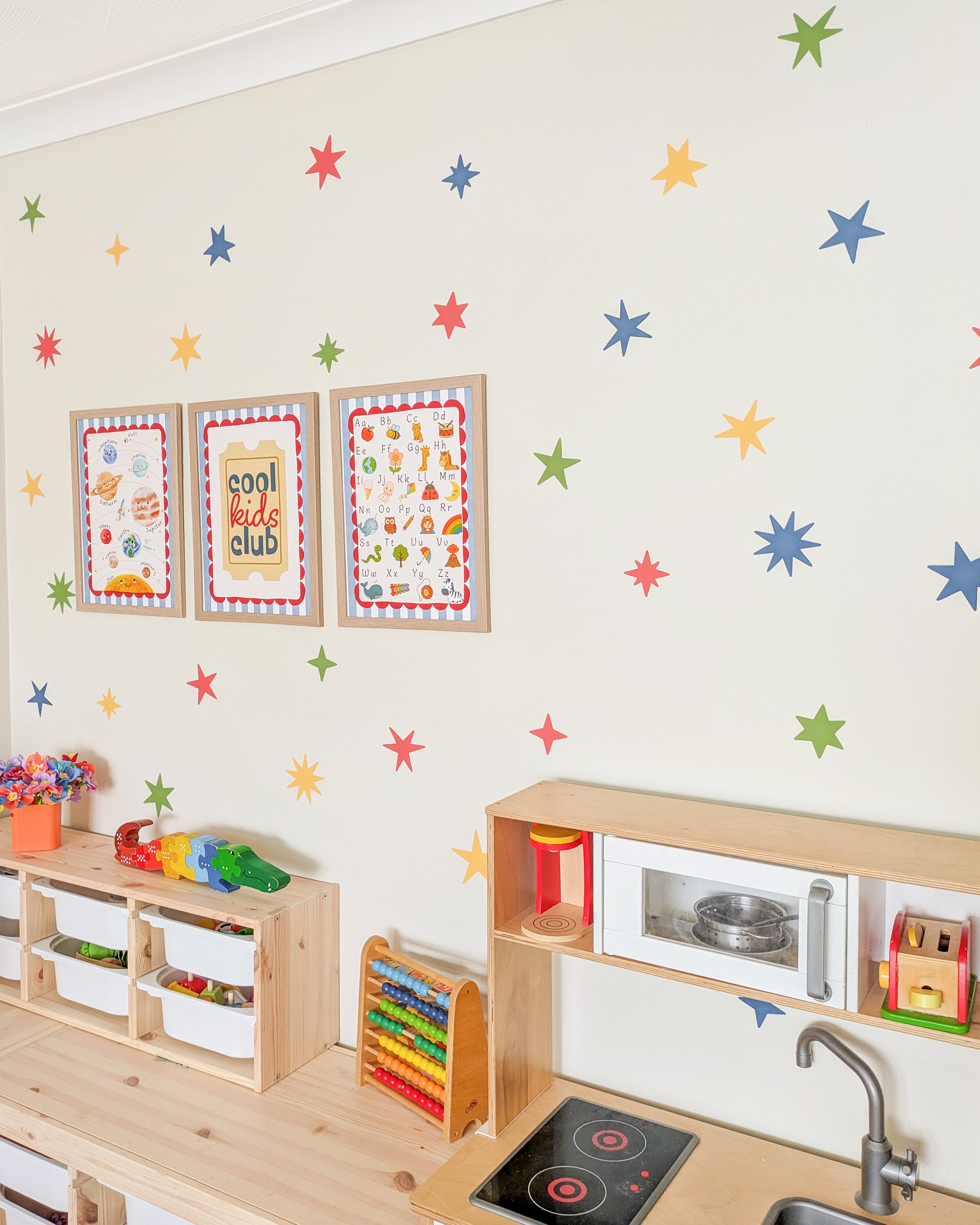 Premium Fabric Nursery Wall Stickers - Irregular Star Decals