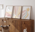 Load image into Gallery viewer, Sun,Star Moon | Set of 3 Prints | Neutral Blush tones Mid Century Style - RoseRowanDesign - Wall Art