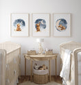 Load image into Gallery viewer, Teddy Bear Nursery Prints | Set of 3 | Boho Wall Art for Baby Boys' or Gender - Neutral Nursery - RoseRowanDesign -