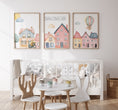 Load image into Gallery viewer, Tiny Town Nursery Prints | Set of 3 | Personalised Wall Art for childs' Room - RoseRowanDesign -