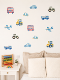 Load image into Gallery viewer, Premium Fabric Nursery Wall Stickers - Transport Vehicles