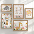 Load image into Gallery viewer, Tropical Safari Gallery Wall Nursery Prints – Floral Animal Wall Art - RoseRowanDesign -