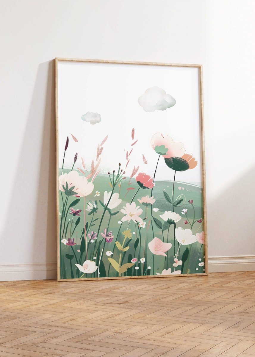 Unicorn Bedroom Prints | Set of 3 | Flower Meadow Wall Art for Girls' Nursery - RoseRowanDesign -