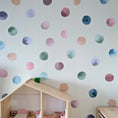 Load image into Gallery viewer, Watercolour Dot Wall Stickers – Removable Fabric Polka Dots | Nursery & Playroom Decor