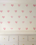 Load image into Gallery viewer, Pink Heart Wall Stickers | Watercolour Nursery Decals – Set of 20