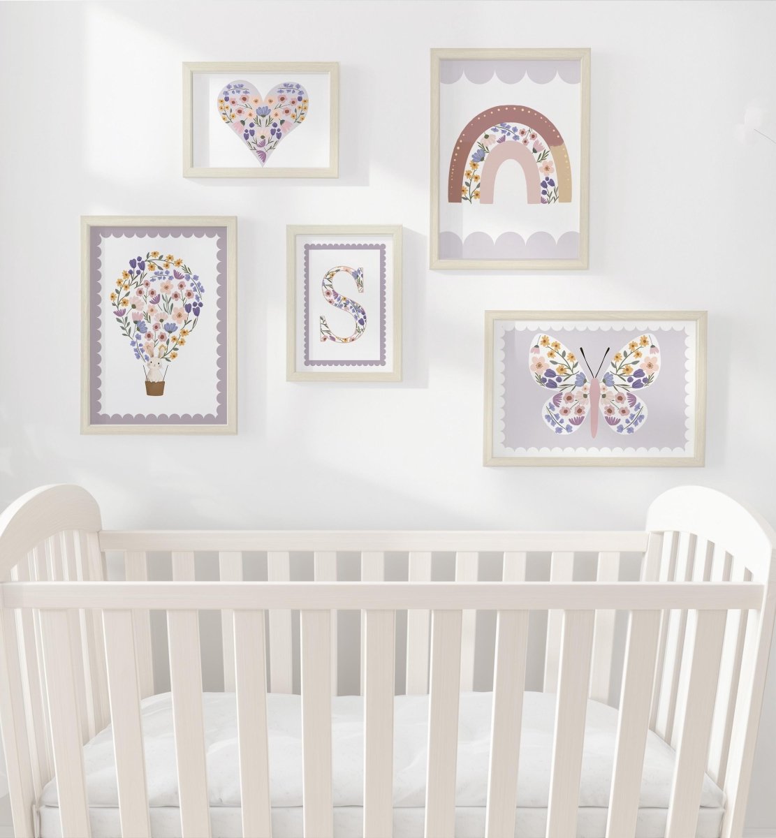 Wildflower Nursery Gallery Wall Art Set – Girls Floral Prints - RoseRowanDesign - Wall Art