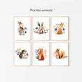 Load image into Gallery viewer, Wildflower Nursery Prints | Set of 3 Woodland Animal Wall Art | Personalised Decor for Girls' Room - RoseRowanDesign - Wall Art