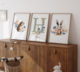 Load image into Gallery viewer, Wildflower Nursery Prints | Set of 3 Woodland Animal Wall Art | Personalised Decor for Girls' Room - RoseRowanDesign - Wall Art