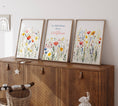Load image into Gallery viewer, Wildflower Nursery Wall Art Prints | Set of 3 | Botanical Decor for Baby Girl's Room - RoseRowanDesign -
