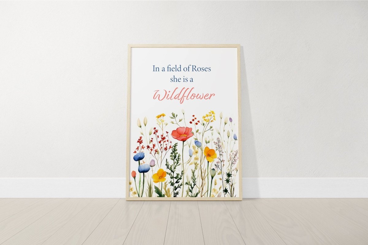 Wildflower Nursery Wall Art Prints | Set of 3 | Botanical Decor for Baby Girl's Room - RoseRowanDesign -