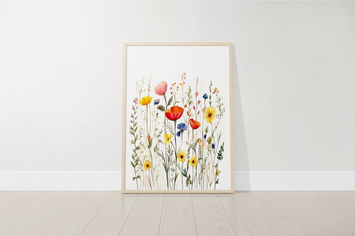 Wildflower Nursery Wall Art Prints | Set of 3 | Botanical Decor for Baby Girl's Room - RoseRowanDesign -