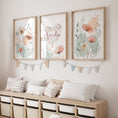 Load image into Gallery viewer, Wildflower Personalised Set of 3 Girls Prints | Wall Art for Nursery, Bedroom or Playroom - RoseRowanDesign - Wall Art