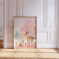 Load image into Gallery viewer, Woodland Animal Nursery Prints | Set of 3 | Blossom Tree & Pink Forest Decor for Girls' Room - RoseRowanDesign -