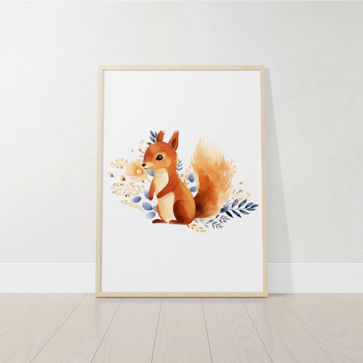 Woodland Animal Nursery Prints | Set of 3 | Floral Forest Decor for Baby Girl's Room - RoseRowanDesign -