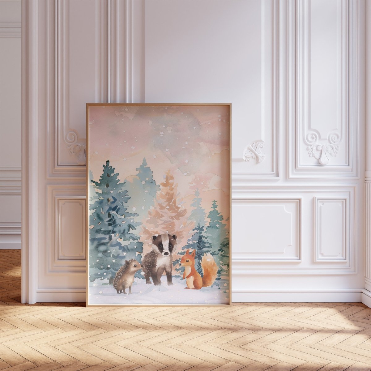 Woodland Animal Nursery Prints | Set of 3 | Gender - Neutral Boho Scandi Forest Decor - RoseRowanDesign -