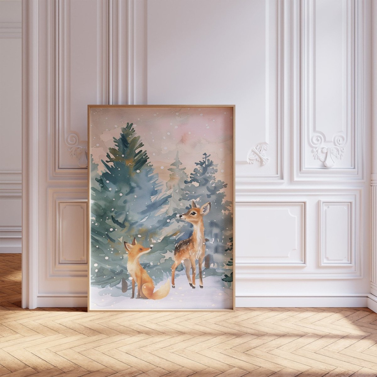 Woodland Animal Nursery Prints | Set of 3 | Gender - Neutral Boho Scandi Forest Decor - RoseRowanDesign -