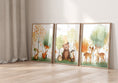 Load image into Gallery viewer, Woodland Animal Nursery Prints | Set of 3 | Green Forest & Scandi Adventure Decor for Unisex Kids' Room - RoseRowanDesign -