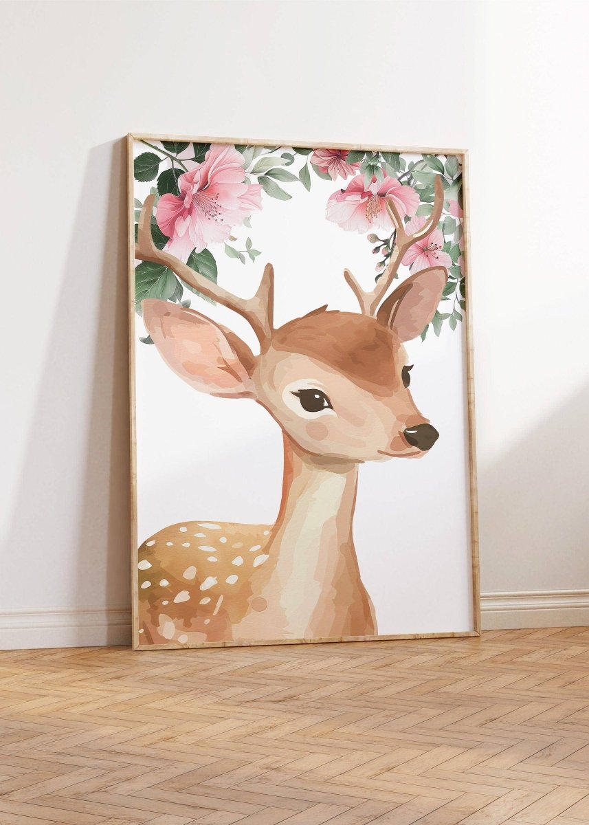 Woodland Animal Nursery Prints | Set of 3 | Pink Forest Decor for Girls' Bedroom or Nursery - RoseRowanDesign -