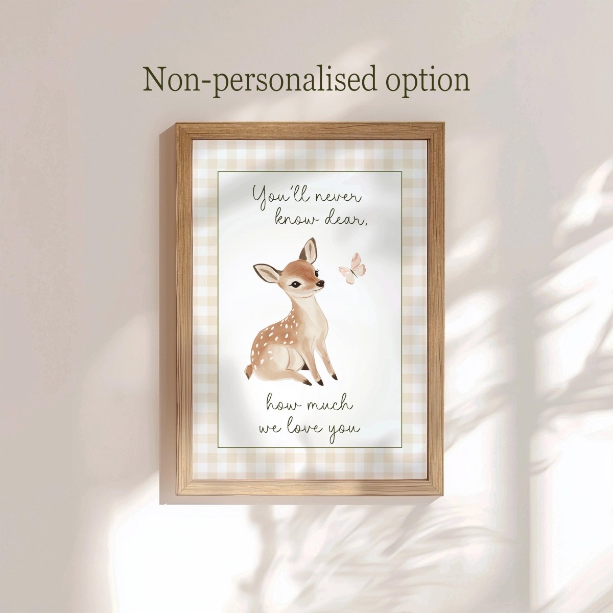 Woodland Animal Nursery Prints, Set of 3 with Personalised Name, Fox Bear Bunny Wall Art in White or Oak Frames, Baby Room Forest Decor - RoseRowanDesign -