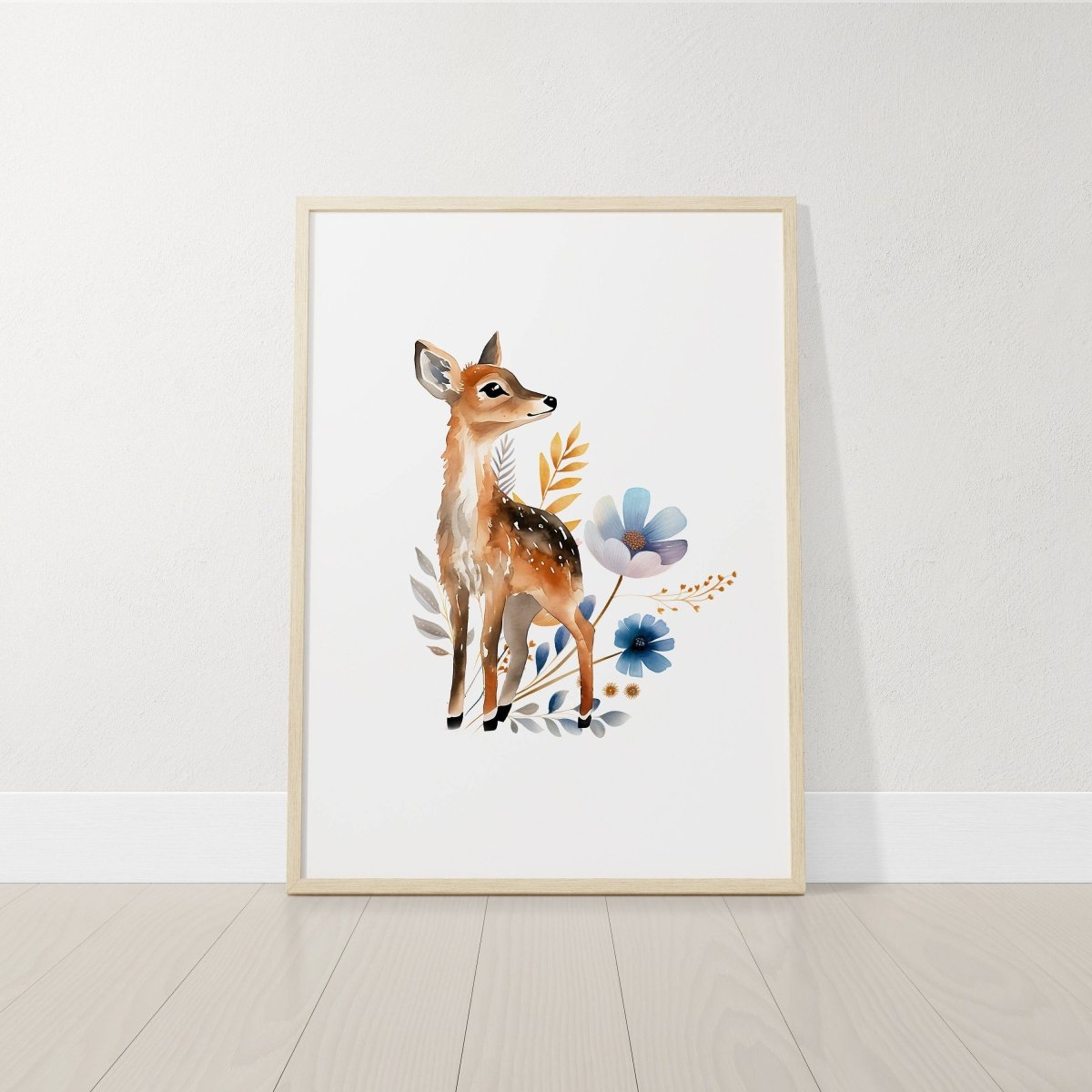 Woodland Animal Nursery Prints | Set of 6 | Boho Forest & Wildflower Wall Art for Baby Girl's Room - RoseRowanDesign -