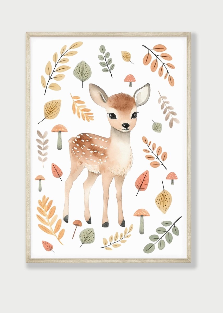 Woodland Animal Nursery Prints | Set of 6 | Forest Botanical Wall Art for Baby's Room - RoseRowanDesign -