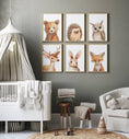 Load image into Gallery viewer, Woodland Animal Nursery Prints | Set of 6 | Gender - Neutral Forest Decor for Baby's Room - RoseRowanDesign -